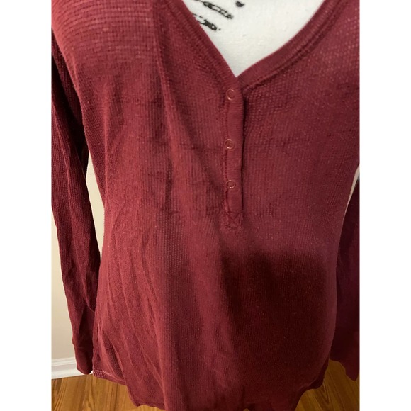 Women’s Size Large Lightweight Pullover Hoodie Long Sleeve Burgundy - Picture 7 of 8